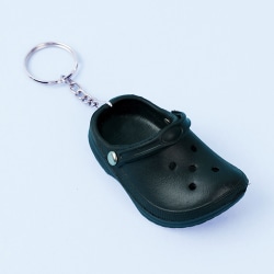 Slipper Shoe Keychain Beach Hole Little Croc Shoe Keychain Girl Black