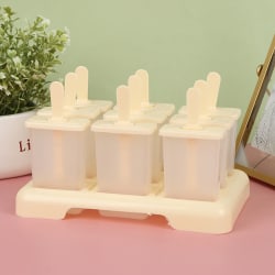 9 st Ice Cream Maker Popsicle Form Set med bricka Återanvändbar DIY I Beige