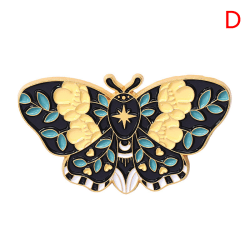Retro Butterfly Moth Emalj Brosch Tecknad Insektsmärken Lapel D