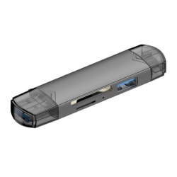 6 i 1 USB 3.0-kortläsare SD TF-kort USB minne OTG Adapt Gray