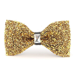 Rhineston Bow Tie Men Shining Crystal Collar Bowtie Bryllupsforbud Gold