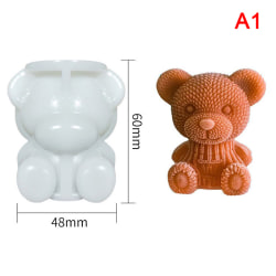 Cartoon Bear 3D Stereo Silikon Isbricka Form Snabbfryst och A1