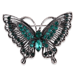 Vintage Crystal Butterfly -rintakorut naisten takkikorujuhliin Green