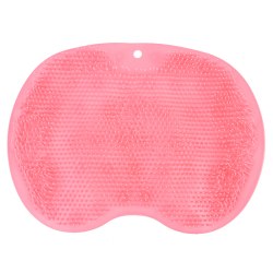 Exfolierande duschmassage Fotmassagepad Borste Silikon Pink