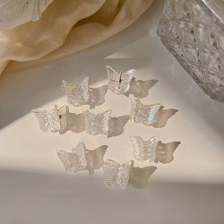 10 Stk Mini Hårklips Claw Lady Girls Braided Butterfly Clip Tra Transparent