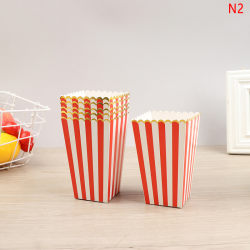6st Popcorn Lådor Hållare Behållare Kartonger Papperspåse Stripe N2
