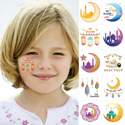 10 st Eid Mubarak tillfälliga klistermärken Ramadan Kareem dekoration