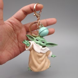 Disney Baby Yoda Keychain Yoda Model Keychain Kawaii Cartoon Pe