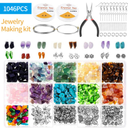 1046 kpl Korvakoru Rannekorut Kaulakoru Crystal Chip Beads 1046PCS