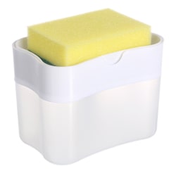 Automatisk såpedispenserflaske for flytende såpe kjøkkensvamp White