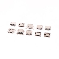 50 kpl/laatikko 10 malli Micro USB Female 5pin DIP Type B SMT USB Con 1pc