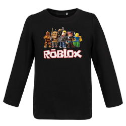 Roblox Långärmad t-shirt för barn, söt topp med tryck 150