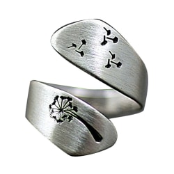 Maskrosmönster Ring Justerbar Ring - Silver