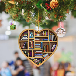Julgran bilhänge, hjärtformad bokhylla stil dekor