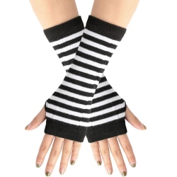 2 par stickade fingerlösa handskar Handled med fingerhål Värmare varma vintervantar långa handskar