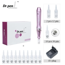 Dr. Pen Ultima M7 Electric Professional Derma Pen med 12 st Nanoneedles Tatueringsmaskin Mesoterapiverktyg för SPA-vård EU-10PCS 36 Pin