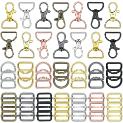 56 delar D-ringar för handväska Väska Hårdvara Handväska för väskatillverkning Spännen Hantverk (blandad färg, 25 mm)