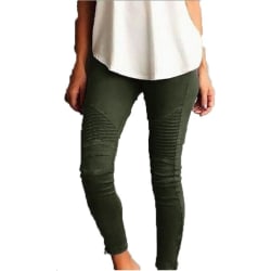Sköna Arme Grön Stretchiga byxor med fickor och mönstrade ben Grön XS