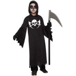Screamdräkt Vålnaden Skelettryck Maskeraddräkt Halloween Barn Black 128