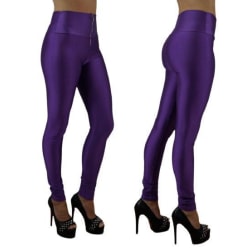 Lila Leggings Med Dragkedja Purple L