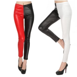 Faux Leather Fuskskinn Leggings i 2 färger Red one size