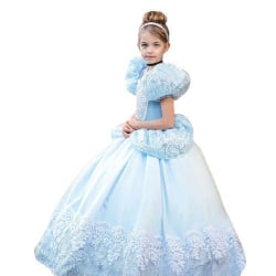 Prinsessklänning Blå Frost Elsa Askungen Blue 140