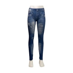 Mönstrade Jeans Leggings med tryck Blå Blå one size