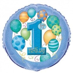 1st birthday folieballong  blå