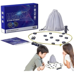 Magnetiskt schackspel、roligt bords magnetspel pusselstrategispel、magnetiskt brädspel Familjespel för barn (FMY) B With Rope