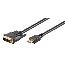 HDMI till DVI-D kabel 1,5m, Sinlge-link, guld, Male 18+1 svart 150 cm
