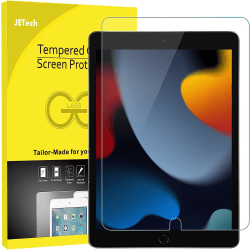 Skärmskydd för iPad 9/8/7 (10,2 tum, 2021/2020/2019 modell, 9:e/8:e/7:e generationen), skyddsfilm av härdat glas, paket med 1