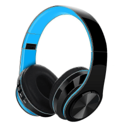 Vikbart headset trådlöst bluetooth headset med mikrofon（Blå）