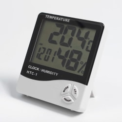 LCD elektronisk digital temperatur fuktighetsmätare inomhus utomhus White without battery