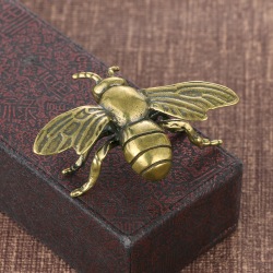 Mässing Insekter Statyetter Miniatyrer Bee Tea Pet Prydnadsföremål Blomma Bronze ONESIZE