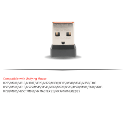 Wireless Dongle Receiver Unifying USB Adapter för Logitech PC M Black Single channel