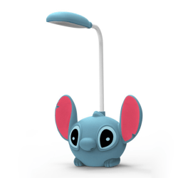 1Pc Anime Stitch Bordlampe Øyebeskyttelse LED Nattlys USB Blue one size