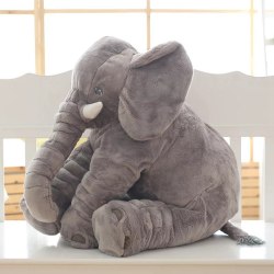 Barn Baby Elephant Pute Myk Leketøy Utstoppet Dyr Leke Pillo Gray 40cm