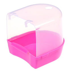 Plast Fågel Vattenbadkar Box Badkar Papegoja För Parakit Hängning Pink 13.7*11.5cm