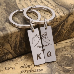 2st/ set Graverad King Queen Forever Love Nyckelring Nyckelringar Gif 1 pair