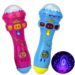 2st Blinkande projektionsmikrofon Baby Learning hine Utbildning Random Color 2Pcs