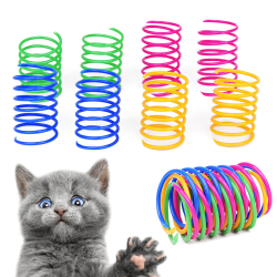 20 stk Slitesterk fargerike plastfjærer Cat Pet Leketøy Coil Spiral one size