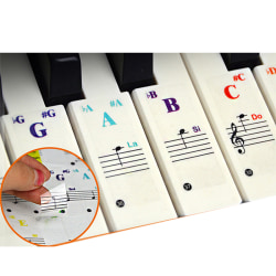 Piano klistremerker for barn Fargerik gjennomsiktig piano keyboard Sti ONE  SIZE