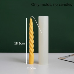 3D vridd lang børsteholder Silikon lysform DIY Candleli B