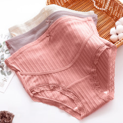 Gravid Gravid Underkläder Plus Size Trosor Bälte Spets 图案1(肤+香芋+枣红） M