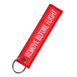 3st Remove Before Flight Nyckelring Polyesterbroderi Red 13*3CM