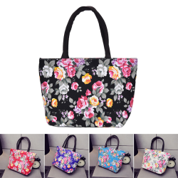 Fashional blommig handväska för kvinnor Canvas Casual tygväska Shopping royal