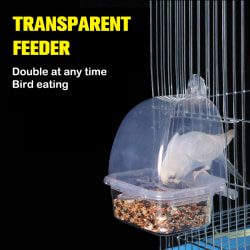 Transparent Slitstark Plast Fågelmatare Bur Tillbehör Papegoja transparent