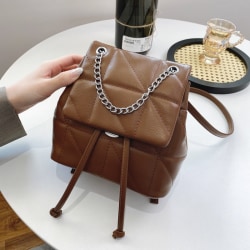 Dam ryggsäck axelväska skolväska Trendiga väskor Korean Summer Popular Chain All-Match Small Bag Brown