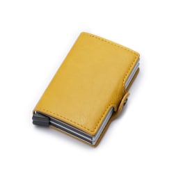 RFID automaattinen ponnahdusikkuna kaksinkertainen korttipidike Suojattu varkaudenesto pyyhkäisevä pankkikorttipidike Yellow