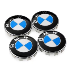 4 stycken 68 mm BMW blå och vita cap BMW